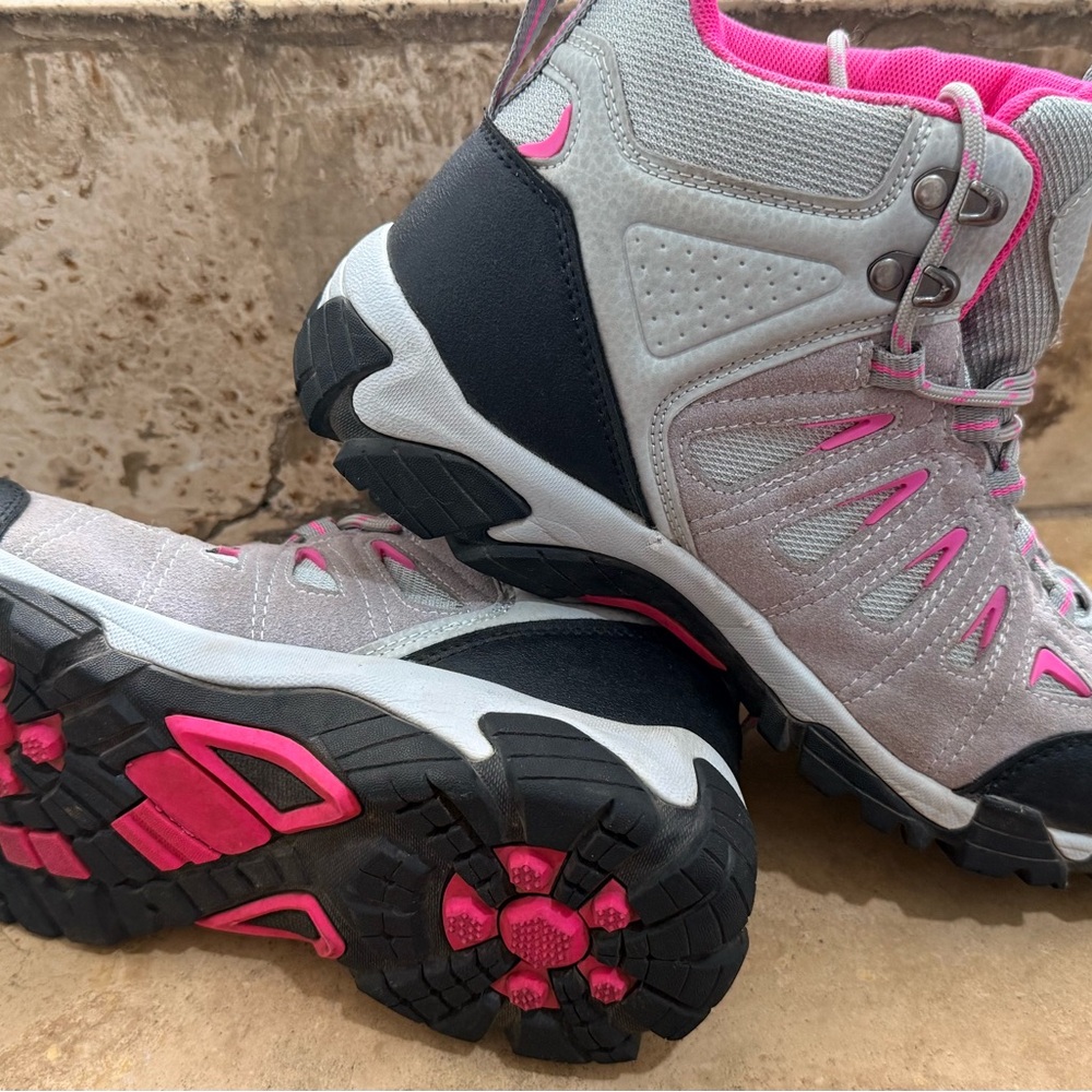Women's Athletic Pink and Gray Hiking Boots